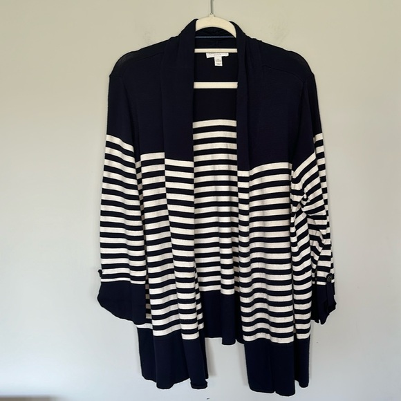 Charter Club Womens Patchwork Cardigan Black Size Petite Medium main image 1